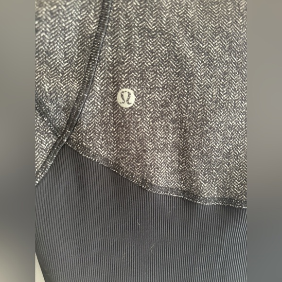 Lululemon Daily Practice Jacket Heathered Herringbone Black Full Zip Hooded - Picture 4 of 6